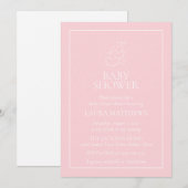 Vintage White Bunny Baby shower Kaart (Voorkant / Achterkant)