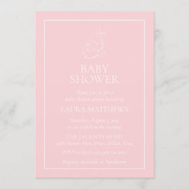 Vintage White Bunny Baby shower Kaart