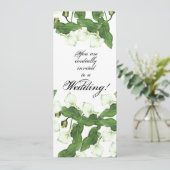 Vintage White Calla Lily Flower Wedding Invitation Kaart (Staand voorkant)