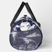 Vintage White Cranes on Dark Navy Blue Plunjezak (Rechts)