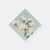 Vintage White Cream Azalea Flowers Monogram Napkin Servet (Hoek)