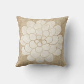 Vintage White Dahlia Floral Wedding Kussen (Achterkant)