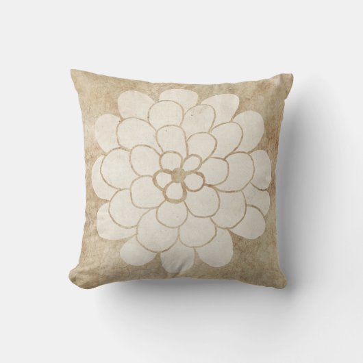 Vintage White Dahlia Floral Wedding Kussen (Voorkant)