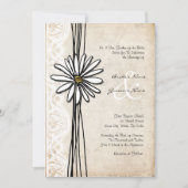Vintage White Daisy Wedding Uitnodiging (Voorkant)