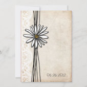 Vintage White Daisy Wedding Uitnodiging (Achterkant)
