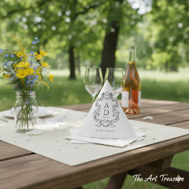 Vintage White Elegant Floral Servet