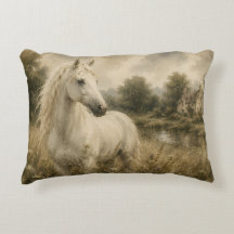 Vintage White Horse Cottage Kussen
