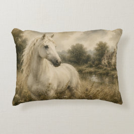 Vintage White Horse Cottage Kussen