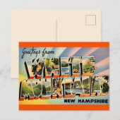 Vintage White Mountains NH Briefkaart (Voorkant / Achterkant)