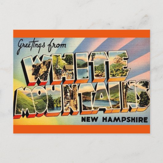 Vintage White Mountains NH Briefkaart (Voorkant)