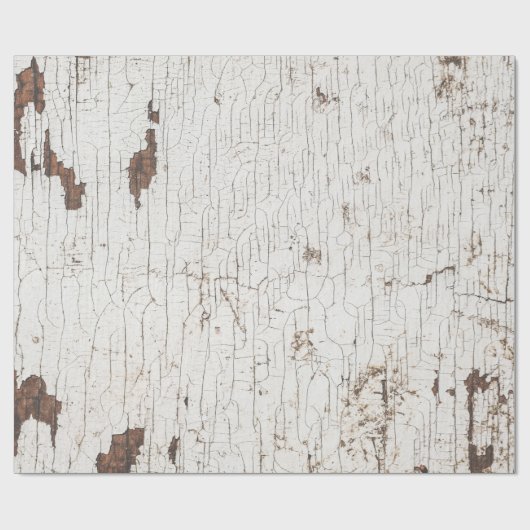 Vintage White Painted Wood Cadeaupapier (Vlak)