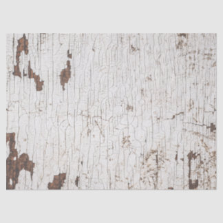 Vintage White Painted Wood Tissuepapier