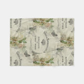 Vintage wijn en Rozen van Parijs Fleece Deken (Voorkant (Horizontaal))