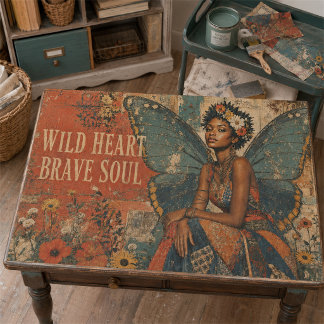 Vintage Wild Heart Vlinder Fee Decoupage Tissuepapier
