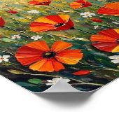 Vintage Wild Poppy Meadow Art Poster (Hoek)