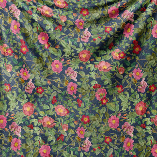 Vintage Wild Rose Fleece Deken in Midnight Navy