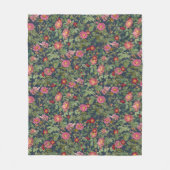 Vintage Wild Rose Fleece Deken in Midnight Navy (Voorkant)