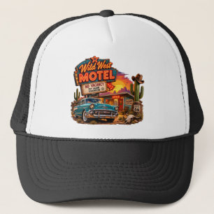 Vintage Wild West Motel Route 66 Klassieke Auto  Trucker Pet