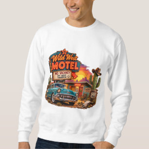 Vintage Wild West Motel Route 66 Klassieke Auto Trui
