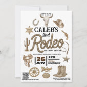 Vintage Wild West Rodeo Western Verjaardagsfeestje Kaart (Voorkant)