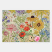 Vintage Wildbloemen Natuur Botanische collage Inpakpapier Vel (Voorkant 2)