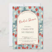 Vintage Wilde Aardbeien Bruiloftsfeest Kaart (Voorkant)