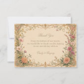 Vintage Wilde Bloem Botanisch Bedankkaart (Voorkant)