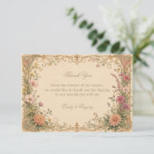 Vintage Wilde Bloem Botanisch Bedankkaart (Staand voorkant)