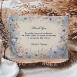Vintage Wilde Bloem Botanisch Bedankkaart