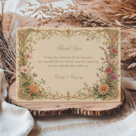 Vintage Wilde Bloem Botanisch Bedankkaart
