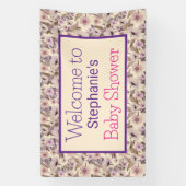 Vintage Wilde Bloemen Baby Shower Spandoek (Verticaal)