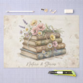 Vintage Wilde Bloemen & Boeken Tissuepapier (Craft)