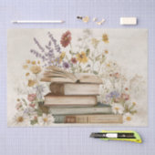 Vintage Wilde Bloemen & Boeken Tissuepapier (Craft)