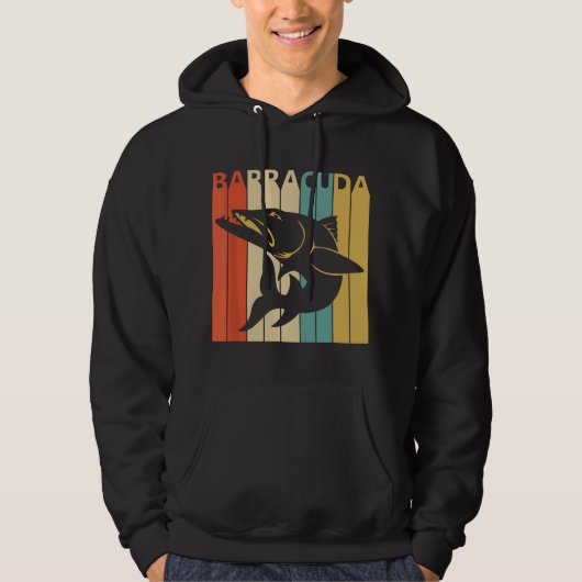 Vintage Wilde Dier Barracuda Vis Hoodie (Voorkant)