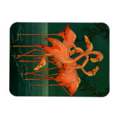 Vintage Wilde Dieren Vogels, Tropische Roze Flamin Magneet (Horizontaal)