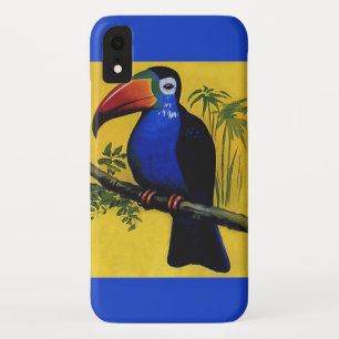 Vintage wilde dieren vogels, tropische toekan in b iPhone XR hoesje