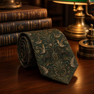 Vintage Wilde Eend en Jachthond Bosland Stropdas