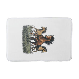 Vintage Wilde Paarden Rennen Western Vector Shirt_ Badmat
