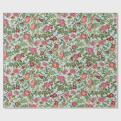 Vintage Wilde Roos Cadeaupapier in Zeeglas (Vlak)
