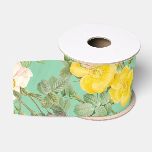 Vintage Wilde Roos Grosgrain Lint (Spoel)