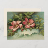 Vintage Wilde Rozen Briefkaart (Voorkant / Achterkant)