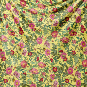 Vintage Wilde Rozen Dekbed in Boterbloemgeel Fleece Deken