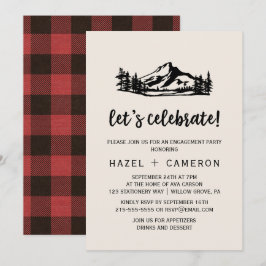 Vintage Wilderness | Buffalo Plaid Laten we vieren Kaart