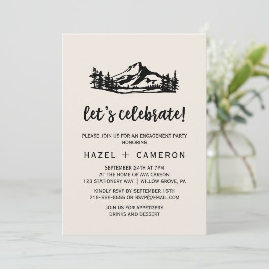 Vintage Wilderness Laten we feesten Kaart (Staand voorkant)