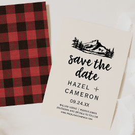 Vintage Wilderness | Plaid Save the Date Kaart