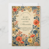 Vintage Wildflower Botanical Baby Shower Kaart (Voorkant)