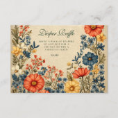 Vintage Wildflower Botanical Diapper Raffle  Informatiekaartje (Voorkant)