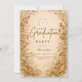 Vintage Wildflower Graduation Party Kaart (Voorkant)