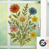 Vintage Wildflower Raamsticker (Huis)