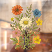 Vintage Wildflower Raamsticker (Vel 2)